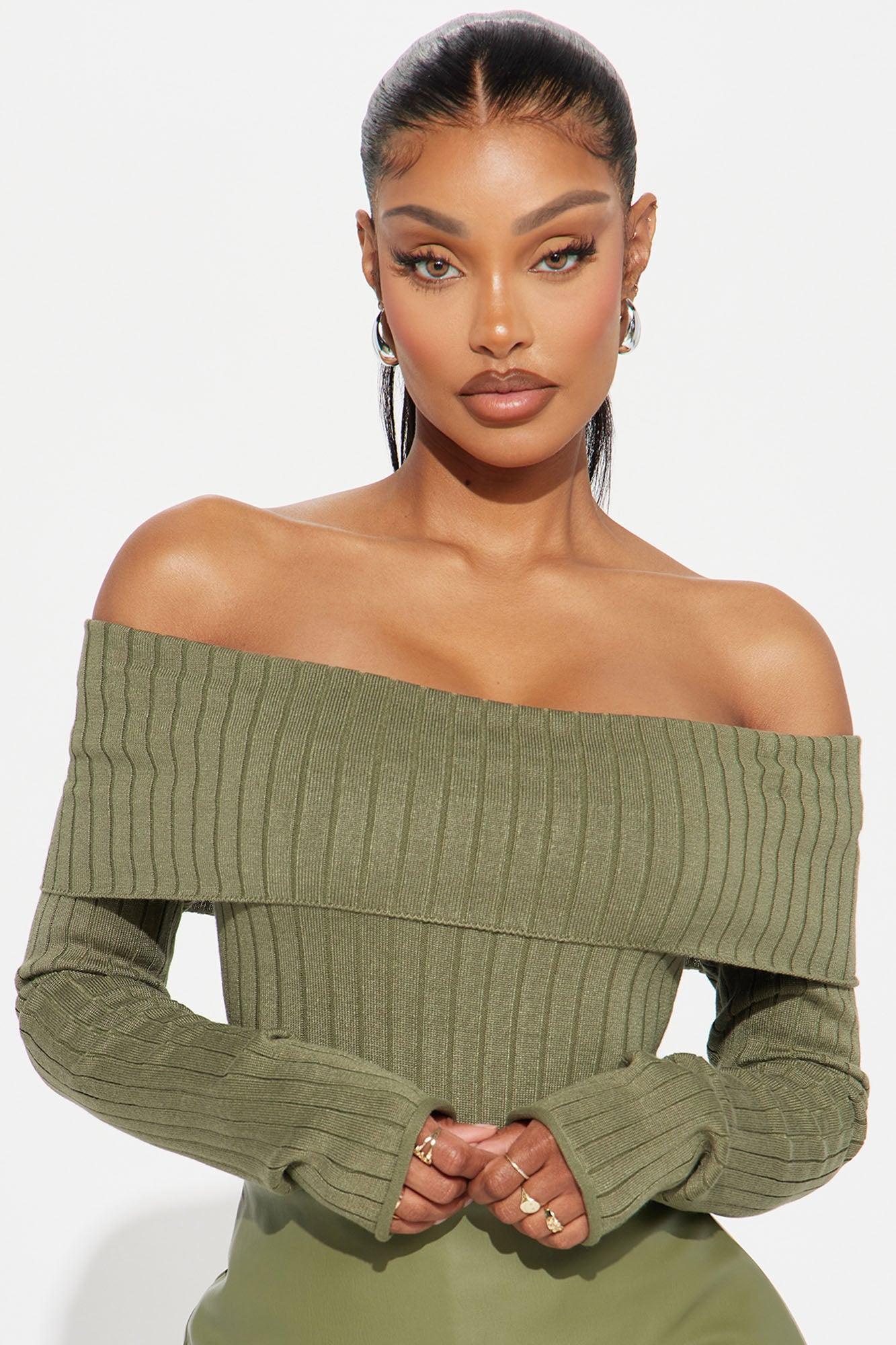 Try It Out Sweater  - Olive Product Image