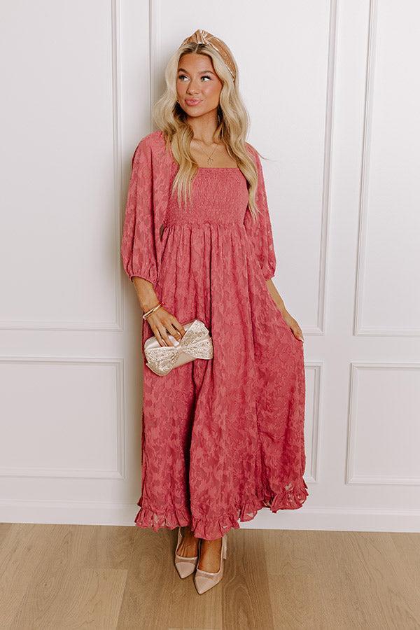 Sweetest Secret Jacquard Maxi Dress in Rustic Rose product image