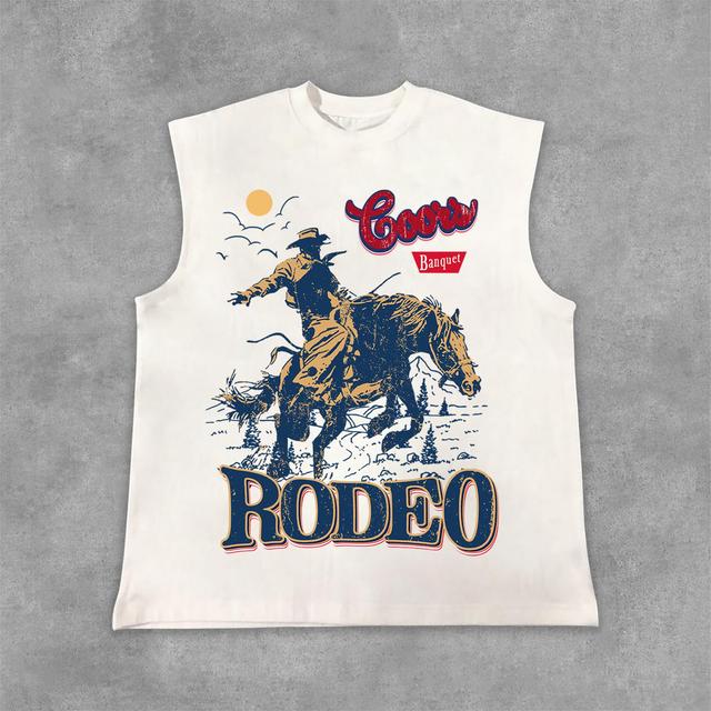 Sopula Coors Banquet Rodeo Classic Graphics Print Cotton Tank Top Product Image