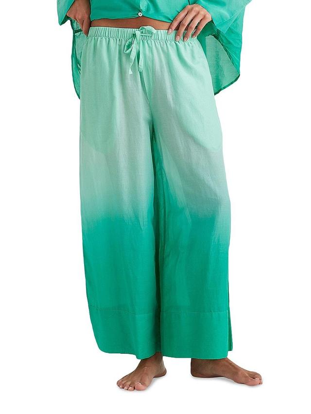 Womens Ombr Cotton Wide-Leg Pants Product Image