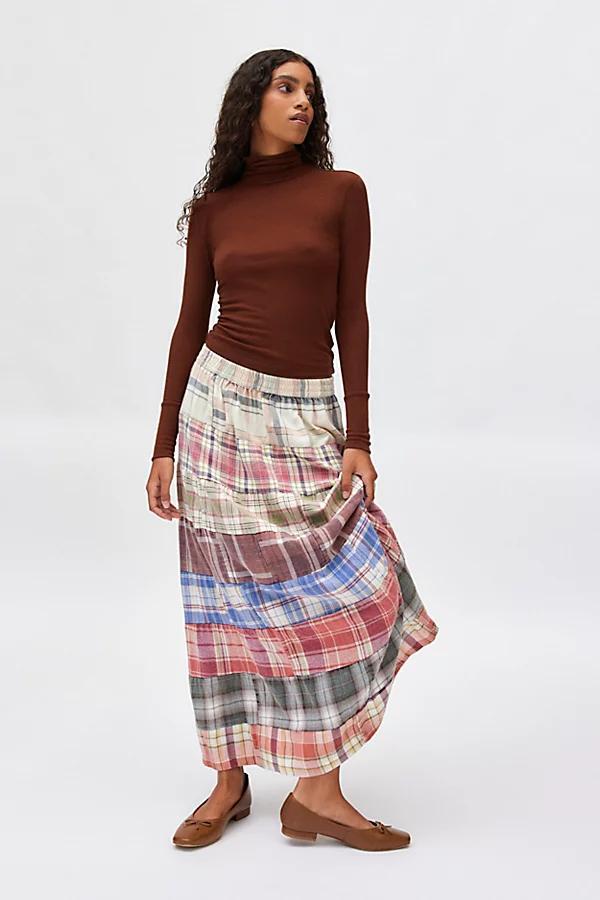 Urban Renewal Remade Tiered Flannel Skirt Womens at Urban Outfitters product image