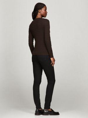 Long-Sleeve Cable Knit Sweater Product Image