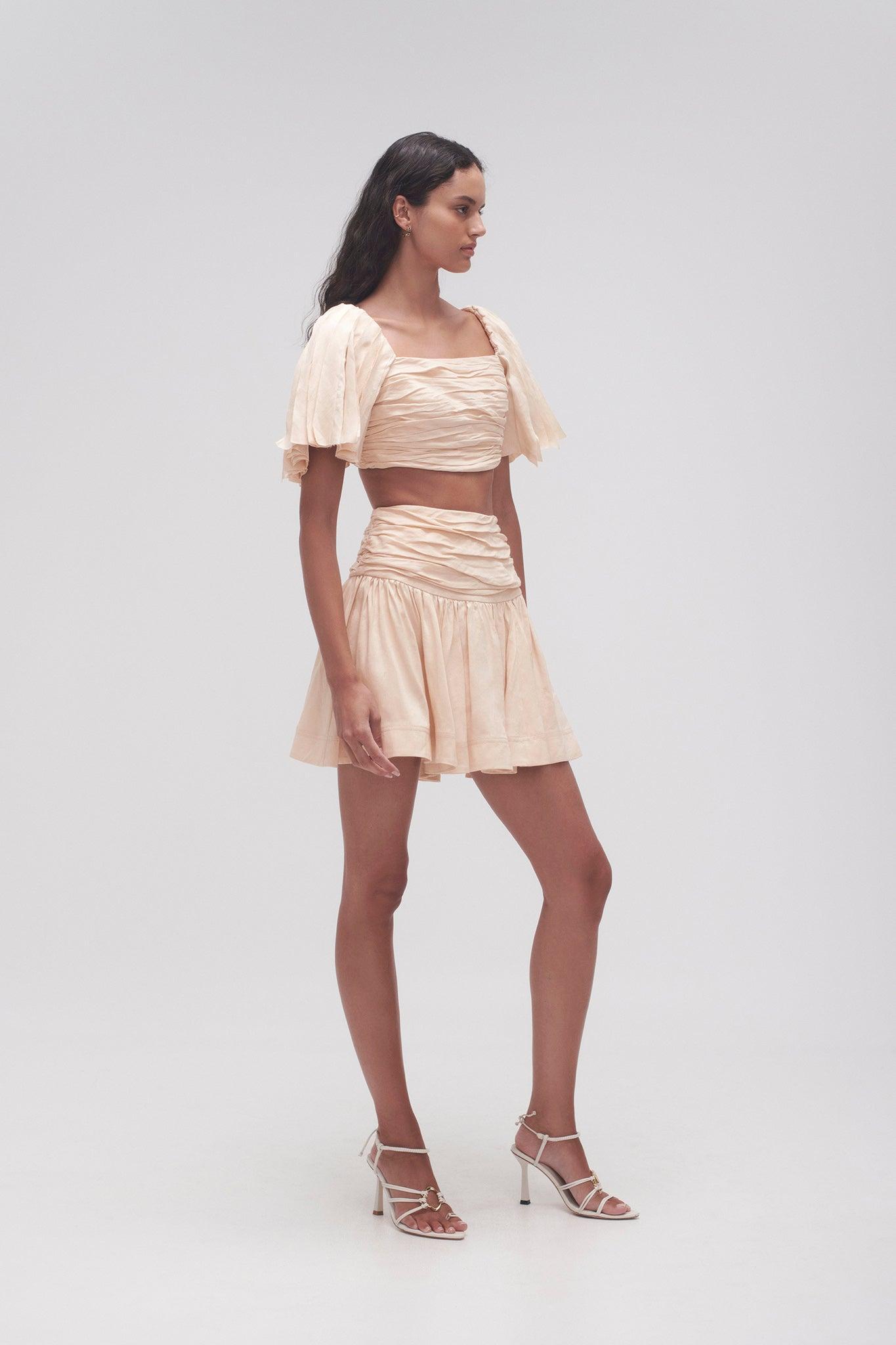 Cari Ruched Waist Mini Skirt Product Image