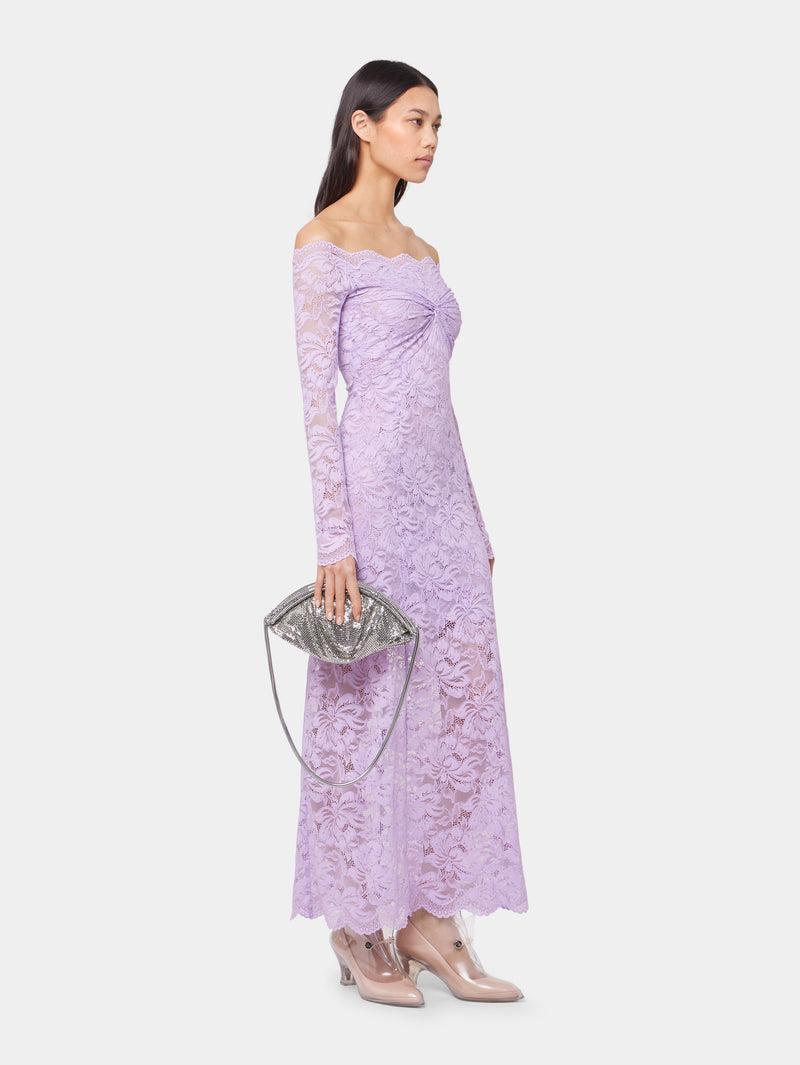 LAVENDER LONG DRESS IN LACE Product Image