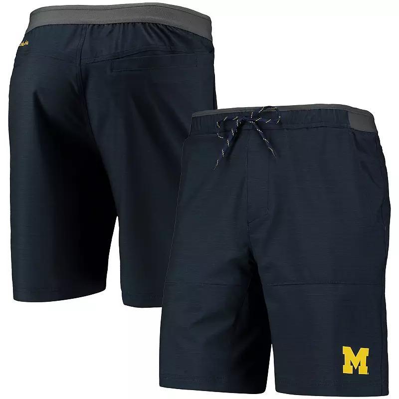 Mens Columbia Michigan Wolverines Twisted Creek Omni-Shield Shorts Blue Product Image