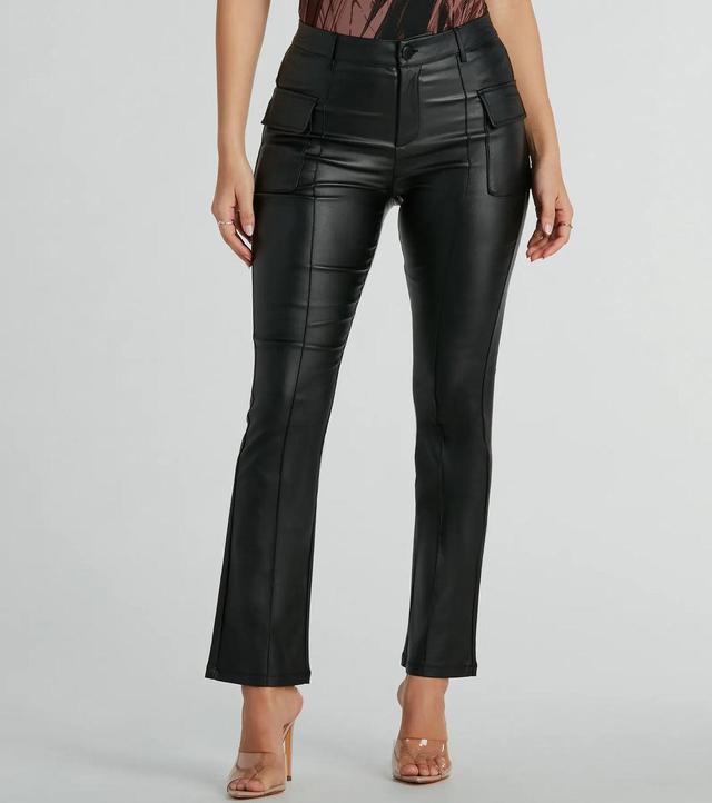 Of The Moment Straight-Leg Faux Leather Pants Product Image