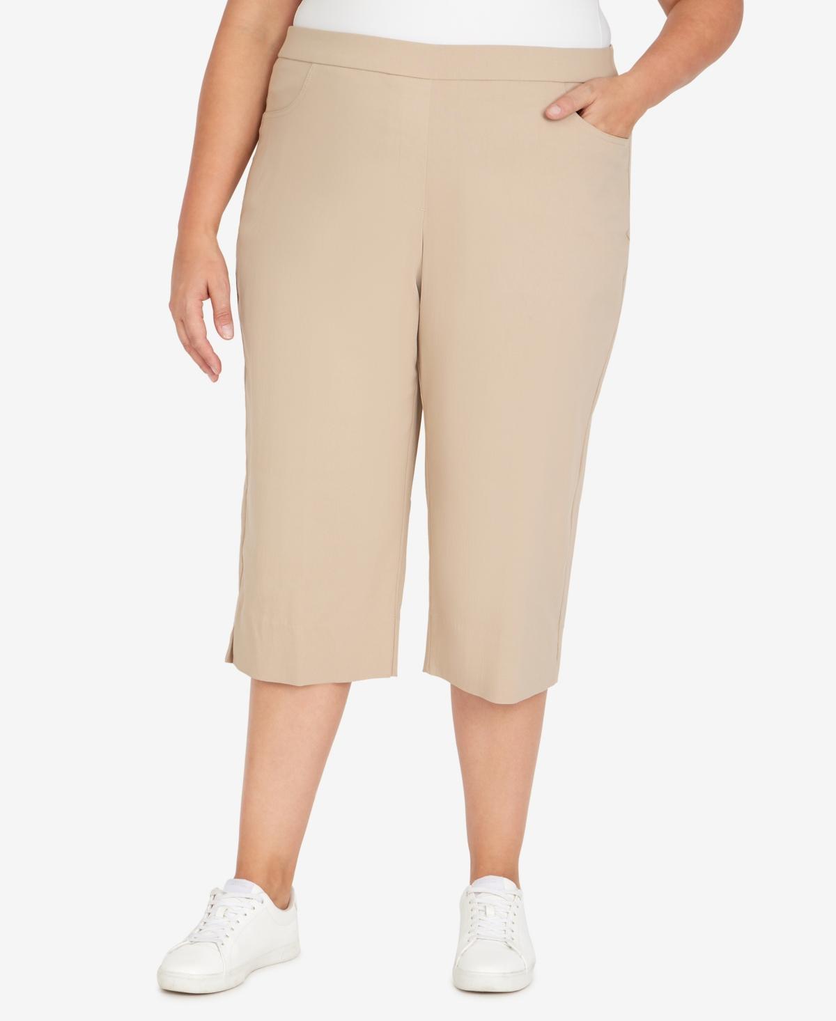 Alfred Dunner Plus Size Classic Allure Stretch Clamdigger Capri Pant Product Image