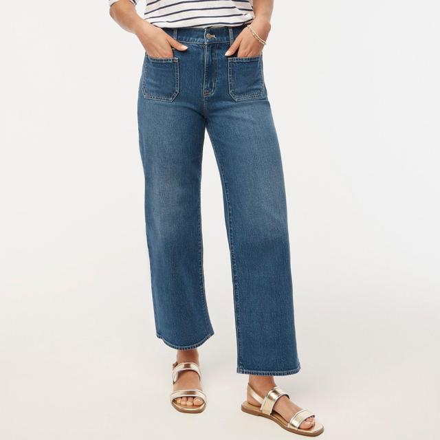 Wide-leg patch-pocket full-length jean Product Image