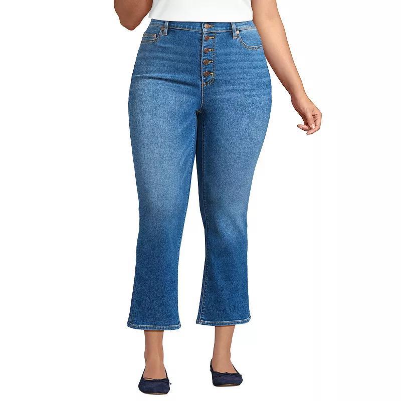 Plus Size Lands End Recover High-Rise Kick Flare Crop Jeans, Womens Product Image