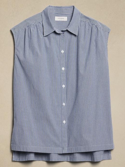 Oversized Poplin Shirred Shirt Product Image