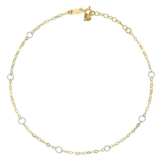 Circle Anklet in 14k Yellow and White Gold - Tt Gold Product Image