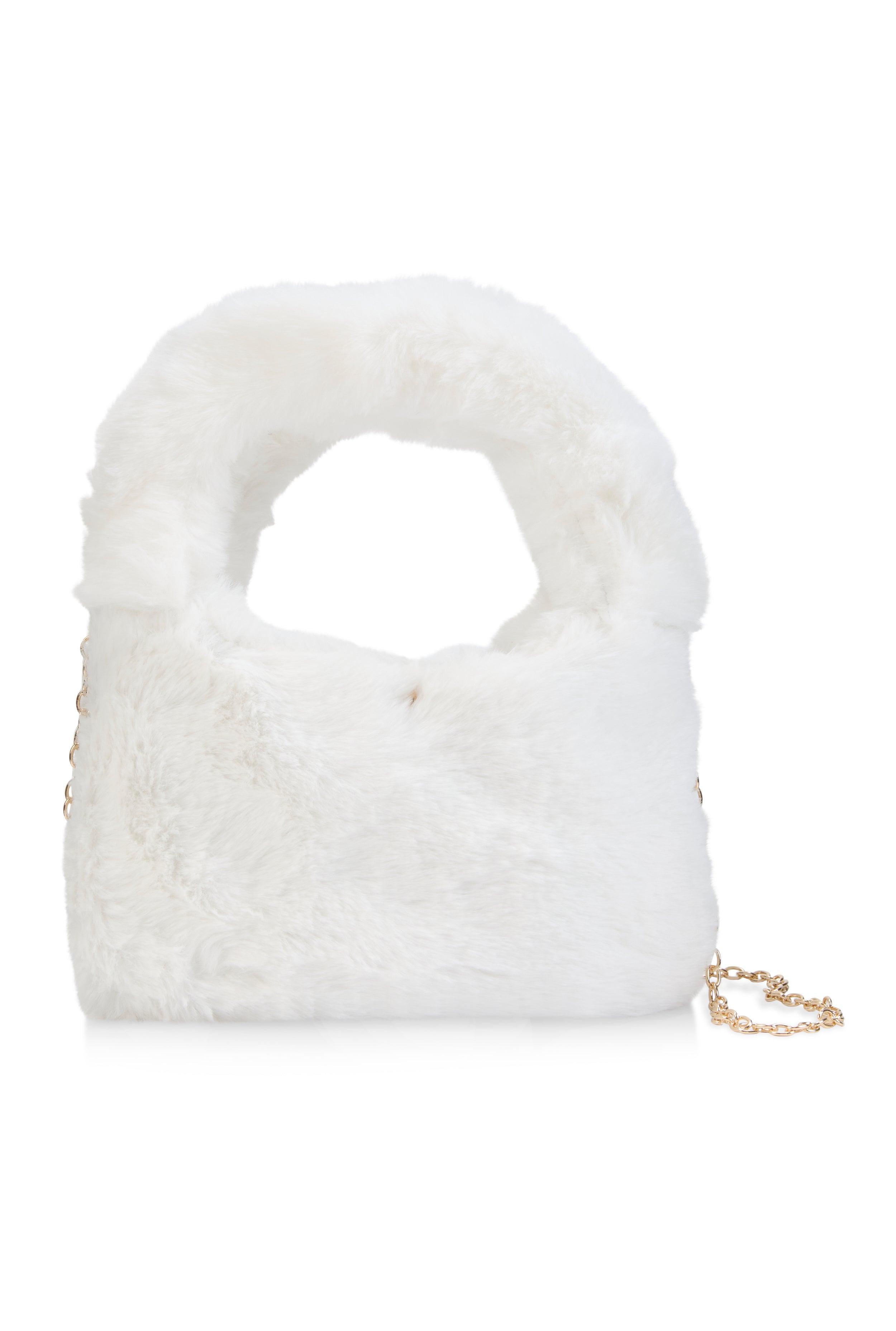 Faux Fur Mini Clutch Crossbody Bag Female Product Image