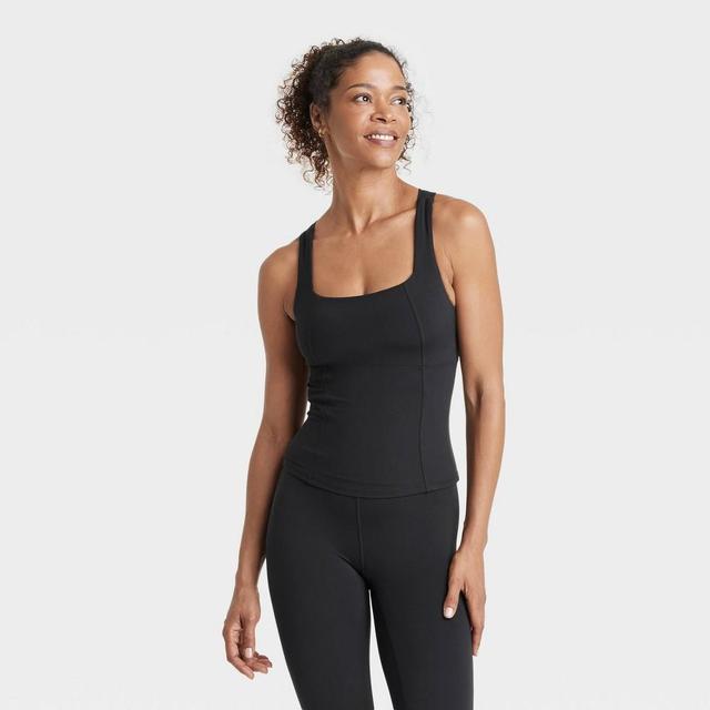 Womens Everyday Soft Twist Back Cropped Tank Top - All In Motion Black XL Product Image