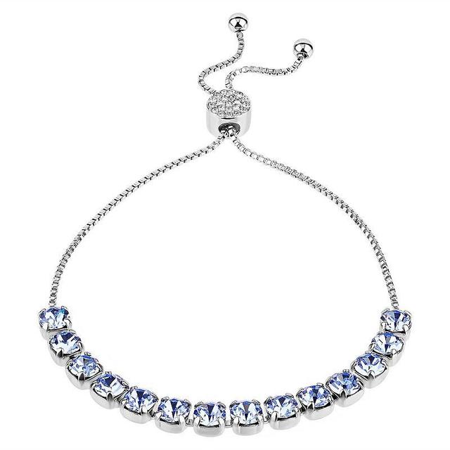 Brilliance Crystal Row Adjustable Bracelet, Womens Smoked Blue Product Image