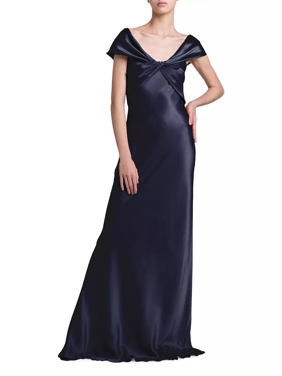 Twisted Silk-Blend Satin Gown Product Image