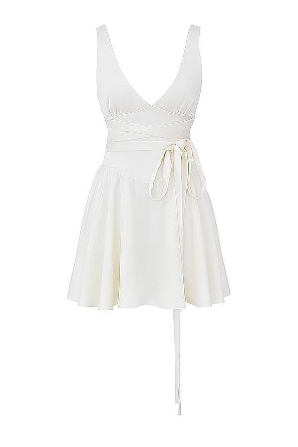 Shiema Ivory Floaty Mini Dress Product Image