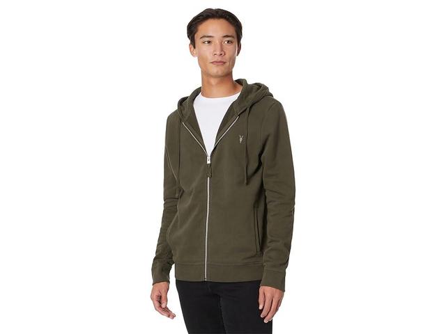 AllSaints Raven Zip Hoodie (Rye Grass ) Men's Clothing Product Image