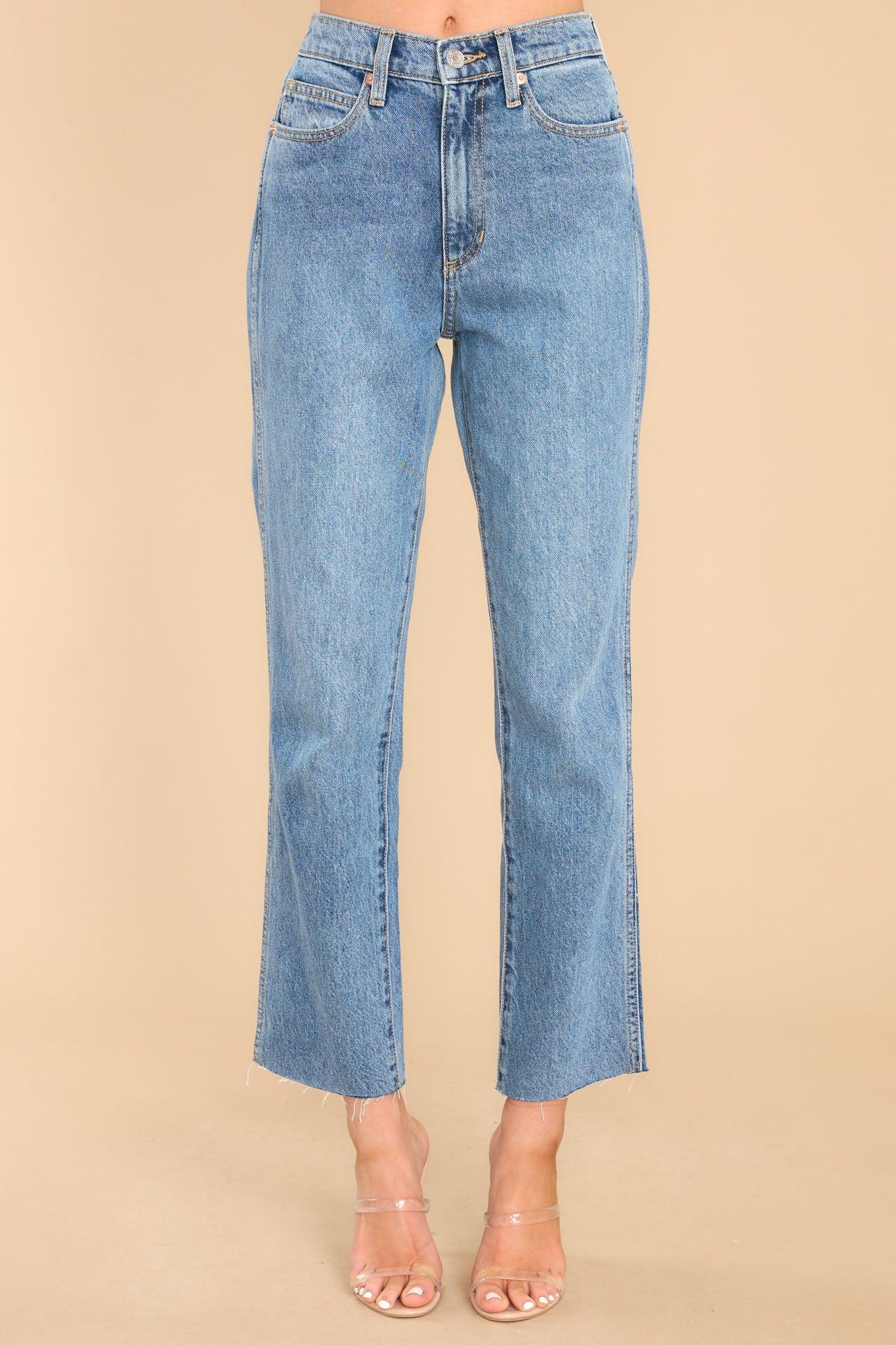 Ready For A Change Medium Wash Straight Leg Jeans Blue Product Image