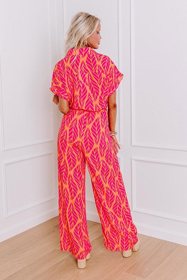 Set For Vacay Jumpsuit in Hot Pink Product Image