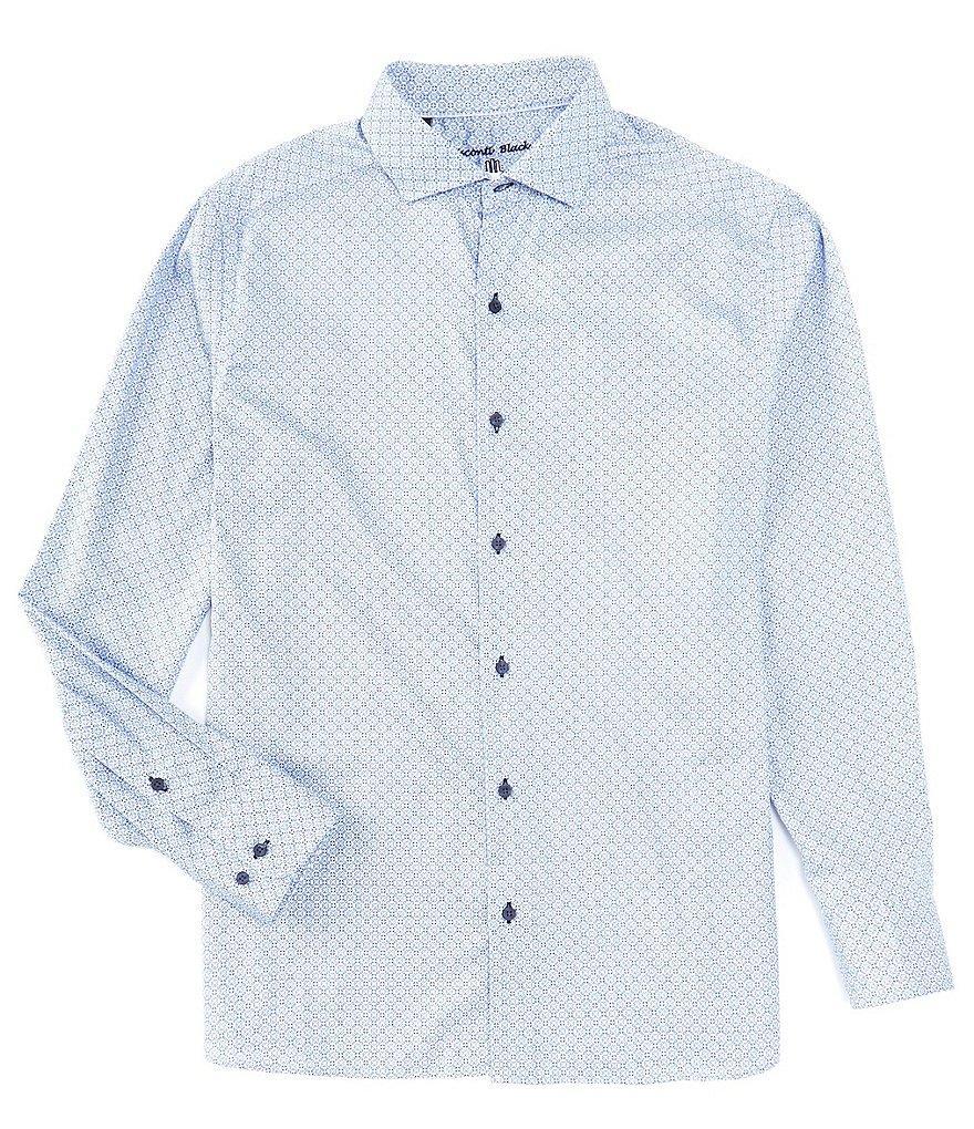 Visconti Geo Print Dobby Long Sleeve Woven Shirt Product Image