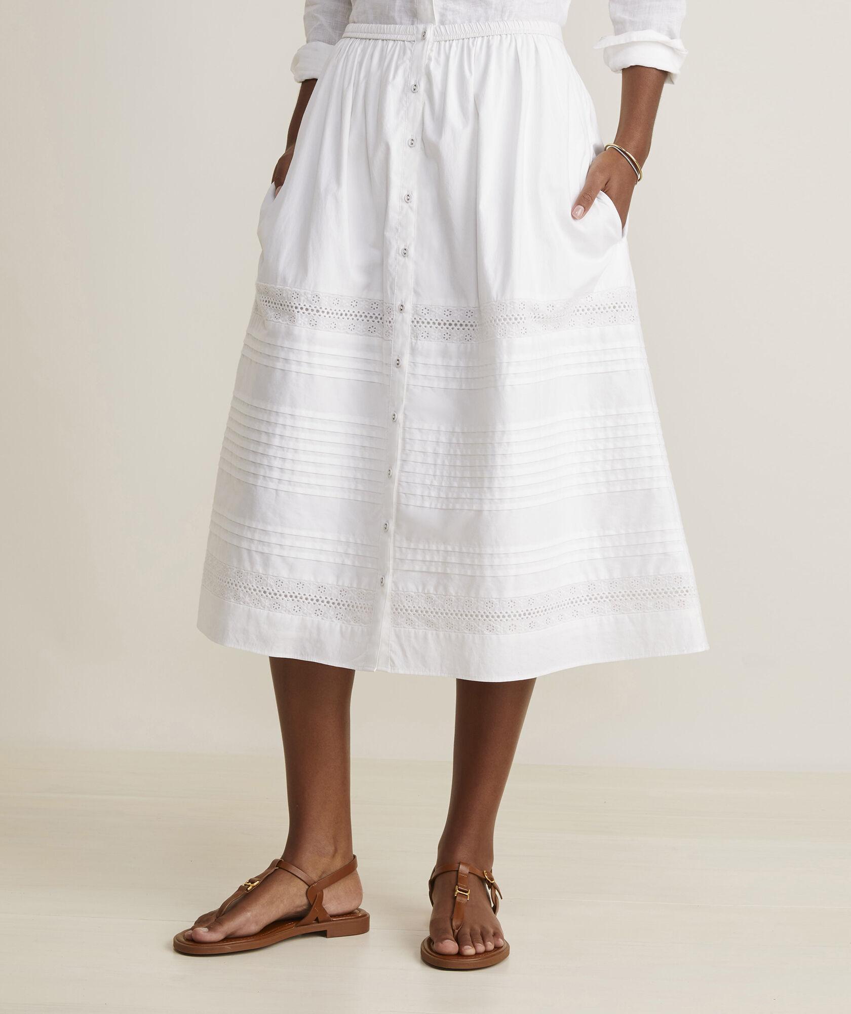 Poplin Lace Midi Skirt product image