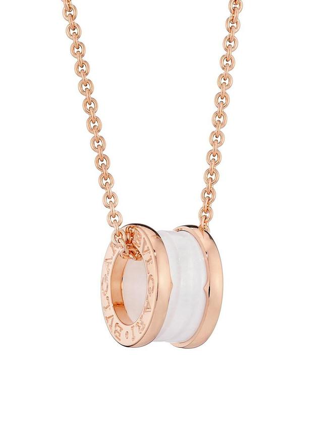 Womens B. zero1 18K Rose Gold & White Ceramic Necklace Product Image