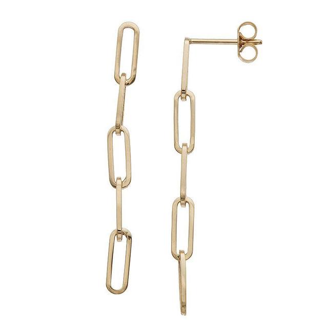 Au Naturale 14k Gold Paper Clip Drop Earrings, Womens, Yellow Product Image