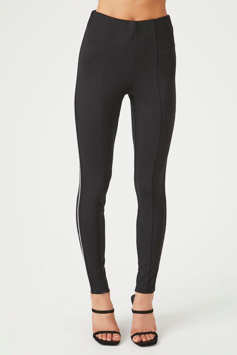 Ponte Knit Side-Striped Leggings | Forever 21 Product Image