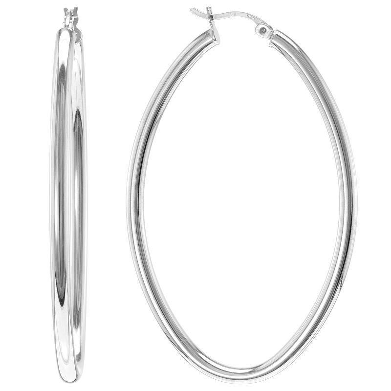 Judy Crowell Sterling Silver Hoop Earrings, Womens Product Image