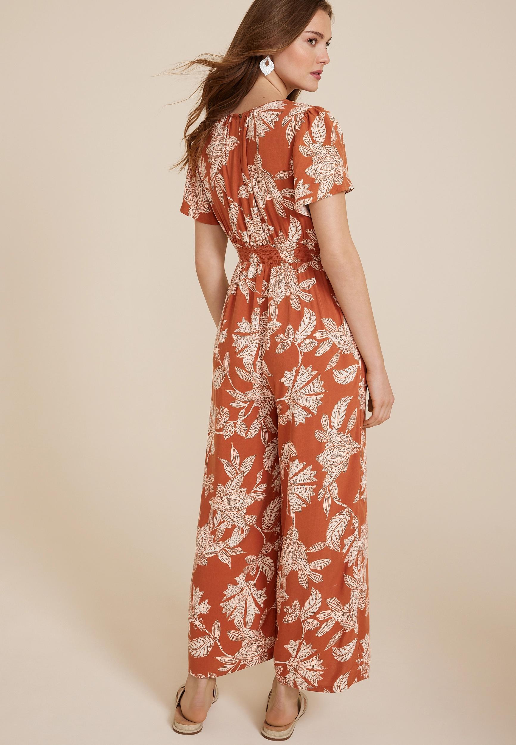 Floral Notch Neck Jumpsuit Product Image