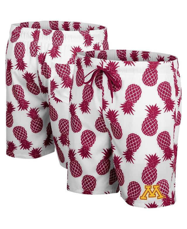 Mens Colosseum White Minnesota Golden Gophers Pineapple Swim Shorts - White Product Image