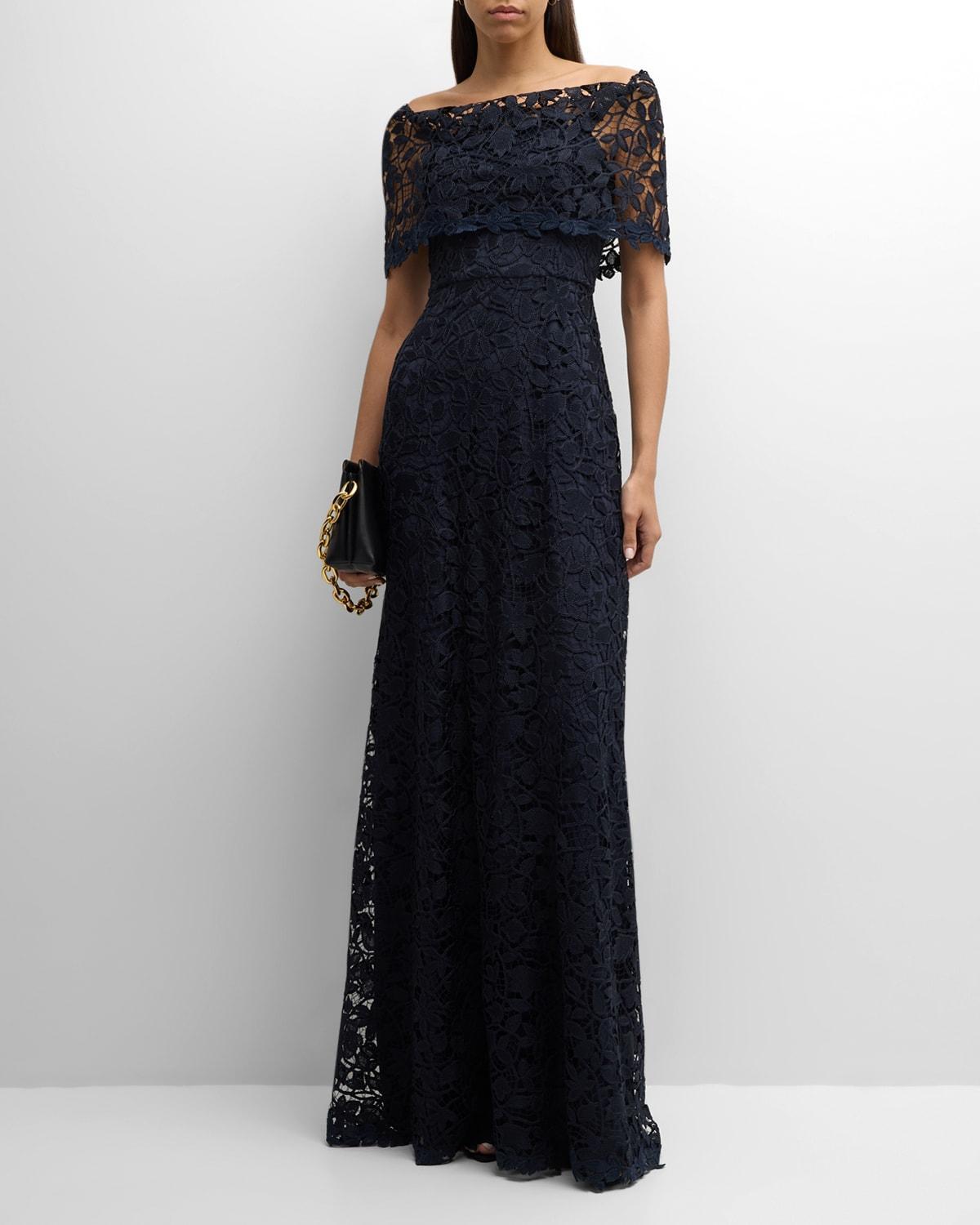 Womens Deedie Lace Off-The-Shoulder Gown product image