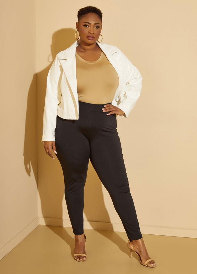 Plus Size Ponte Pull On Legging Ashley Stewart Product Image