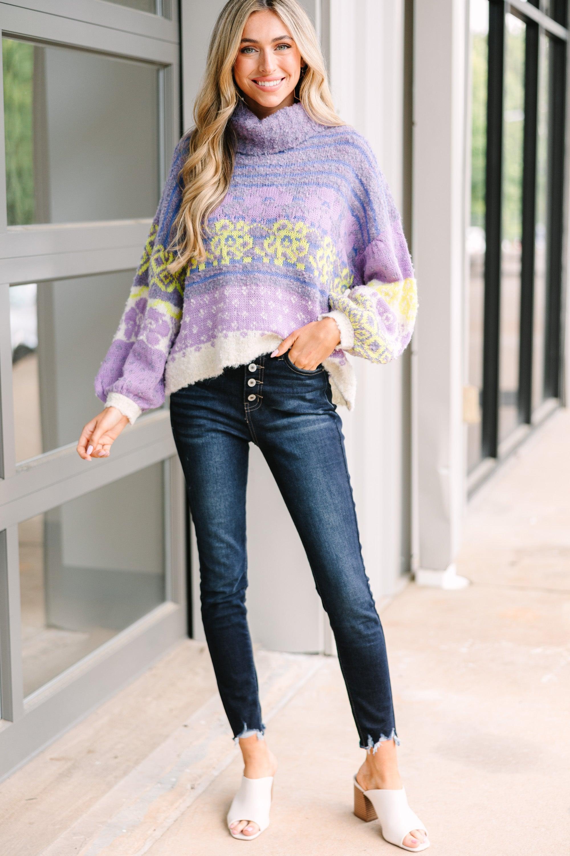 Fate: Never Miss Purple Floral Sweater Female Product Image