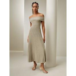 Off-Shoulder Hybrid Pleated Dress Product Image