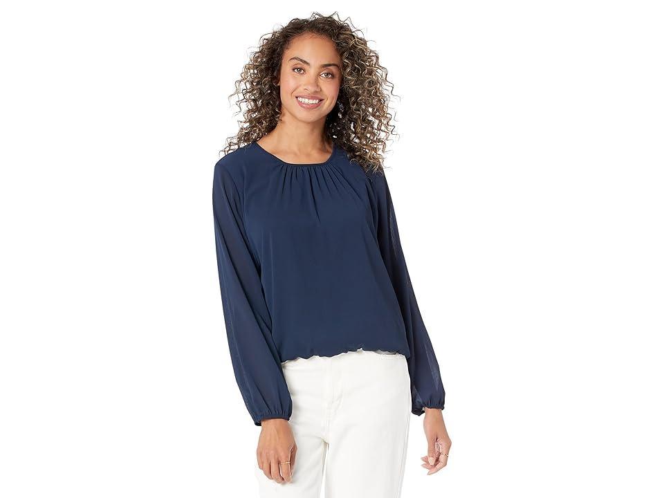 Tommy Hilfiger Bubble Blouse (Sky Captain) Women's Clothing Product Image