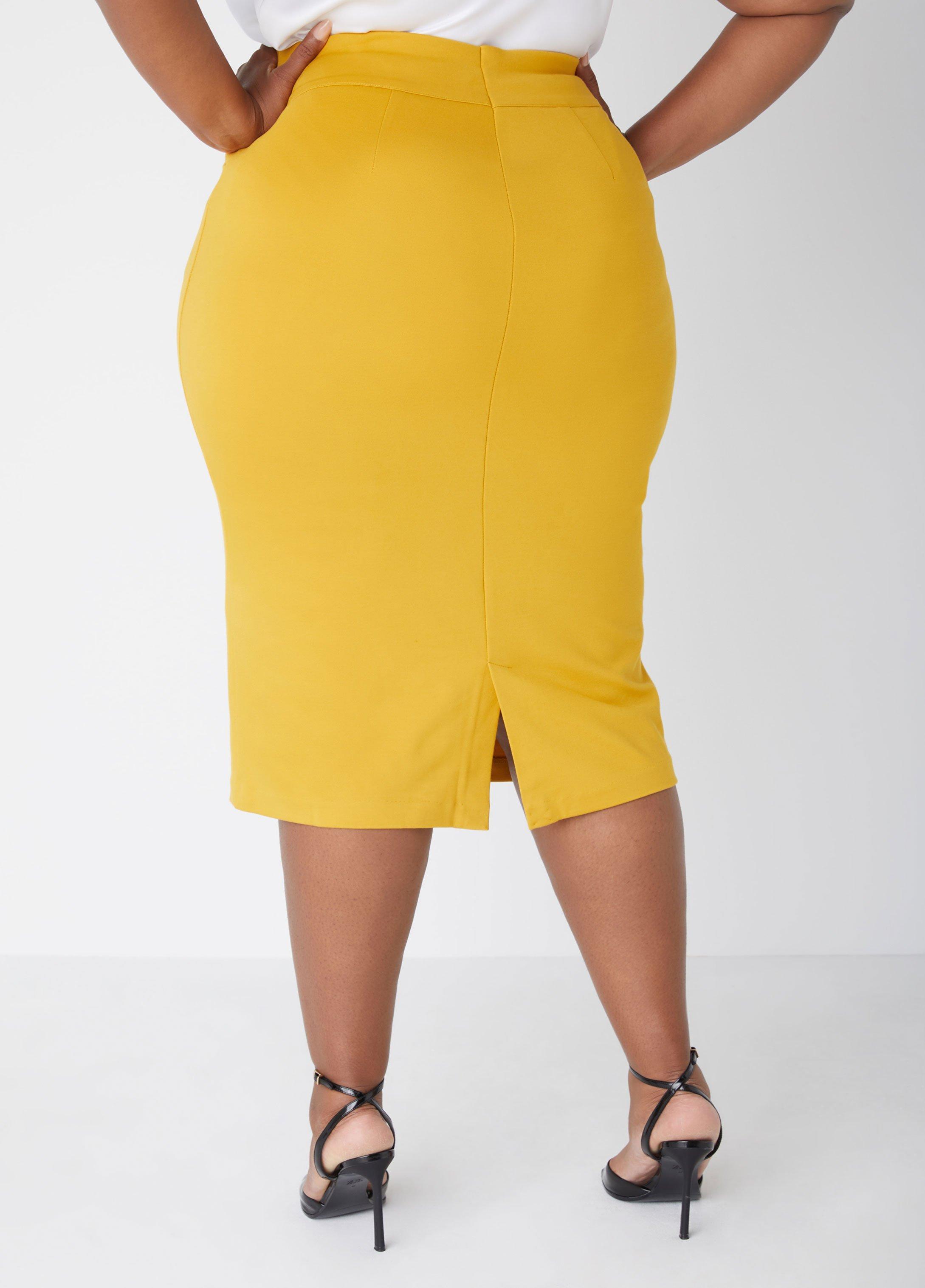 Ponte Pocketed Pencil Skirt Product Image