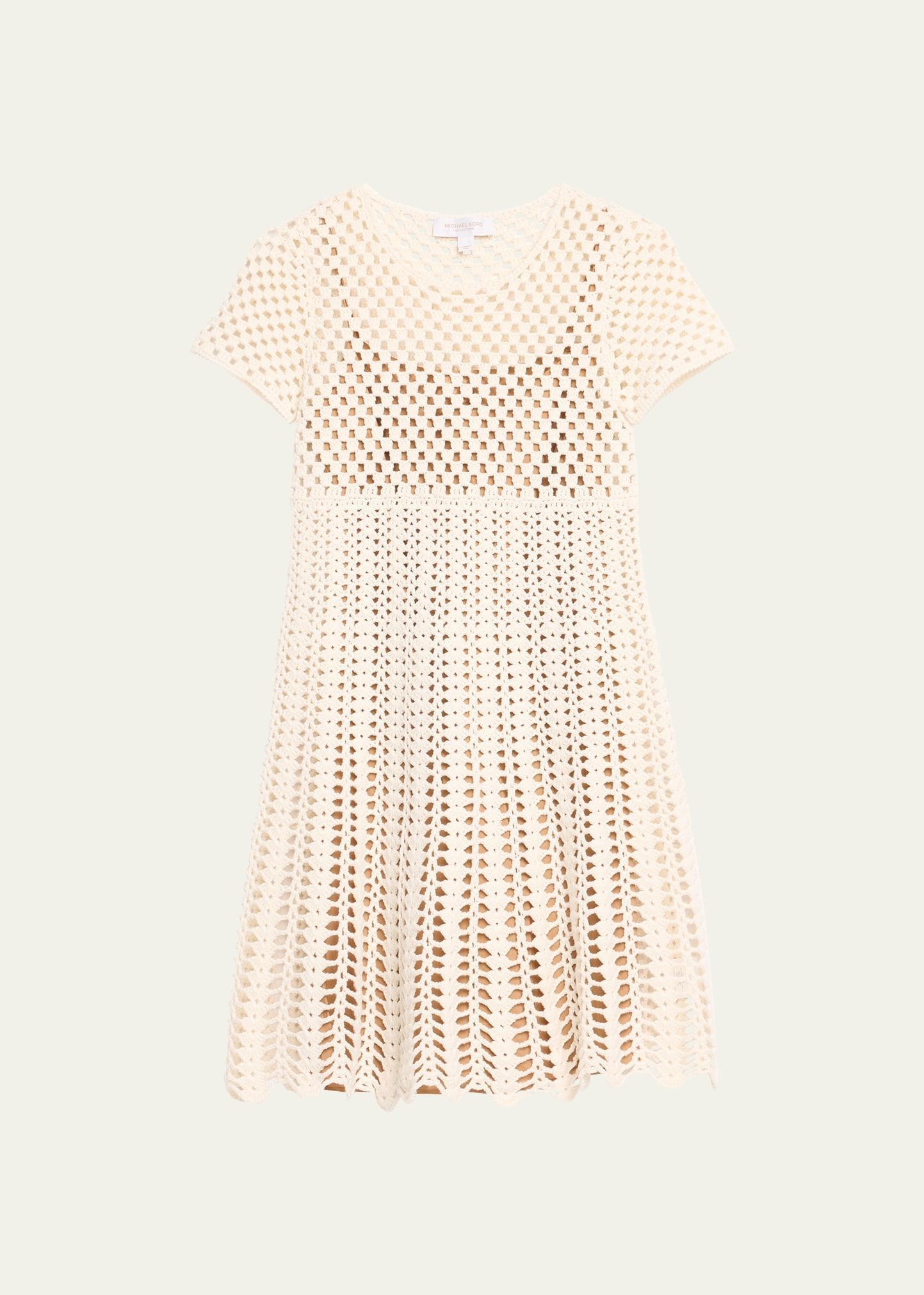 Michael Kors Collection Short Sleeve Crochet A-Line Dress product image