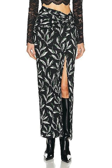 RABANNE Printed Viscose Skirt in Black Product Image