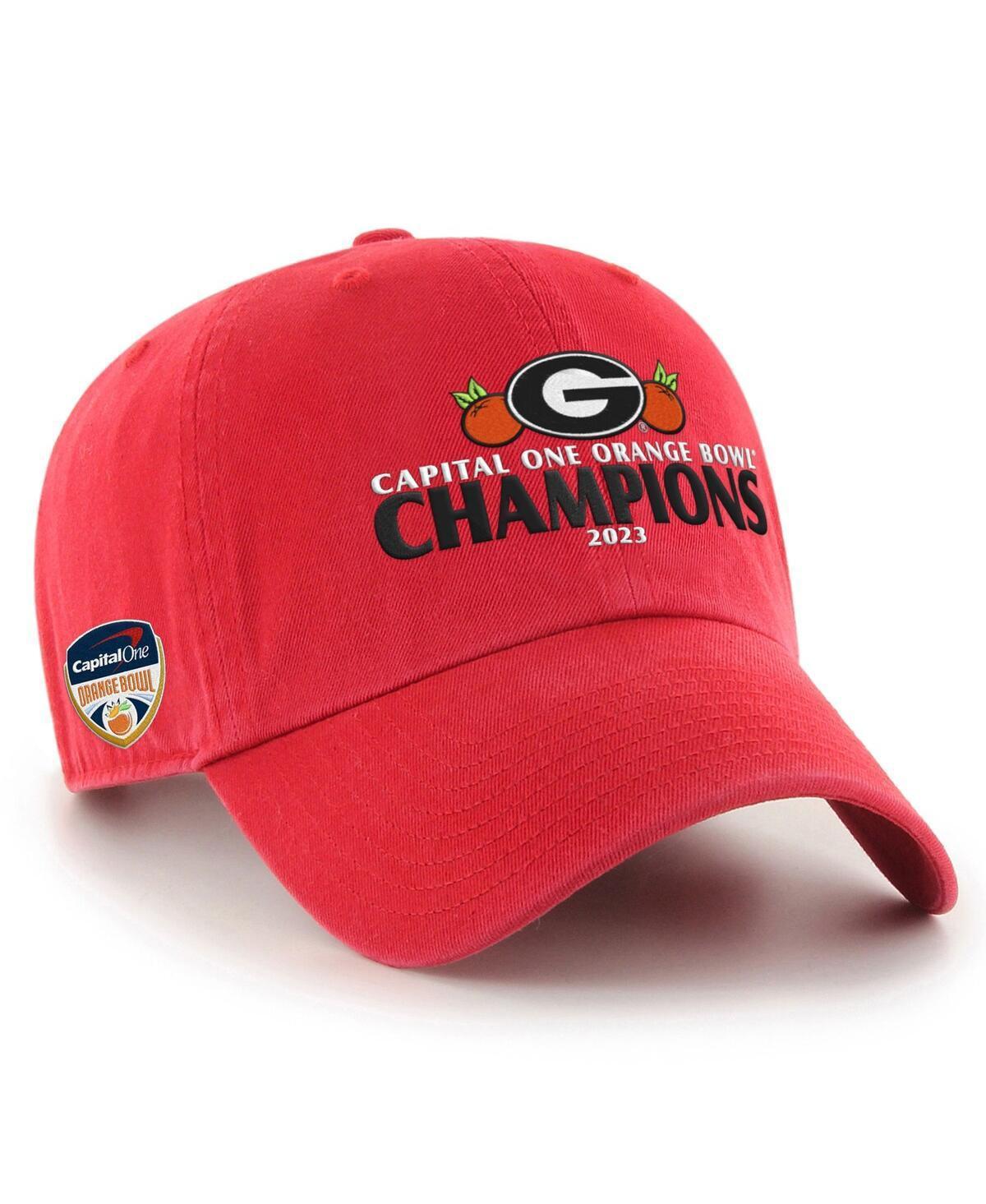 Mens 47 Brand Red Georgia Bulldogs 2023 Orange Bowl Champions Clean Up Adjustable Hat Product Image