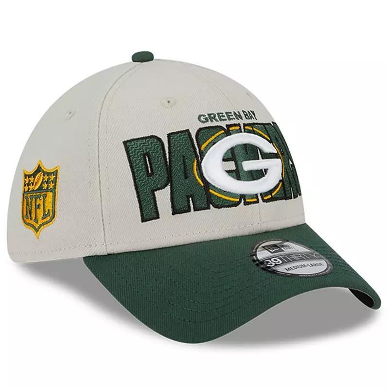 Mens New Era Stone/Green Green Bay Packers 2023 NFL Draft 39THIRTY Flex Hat Product Image