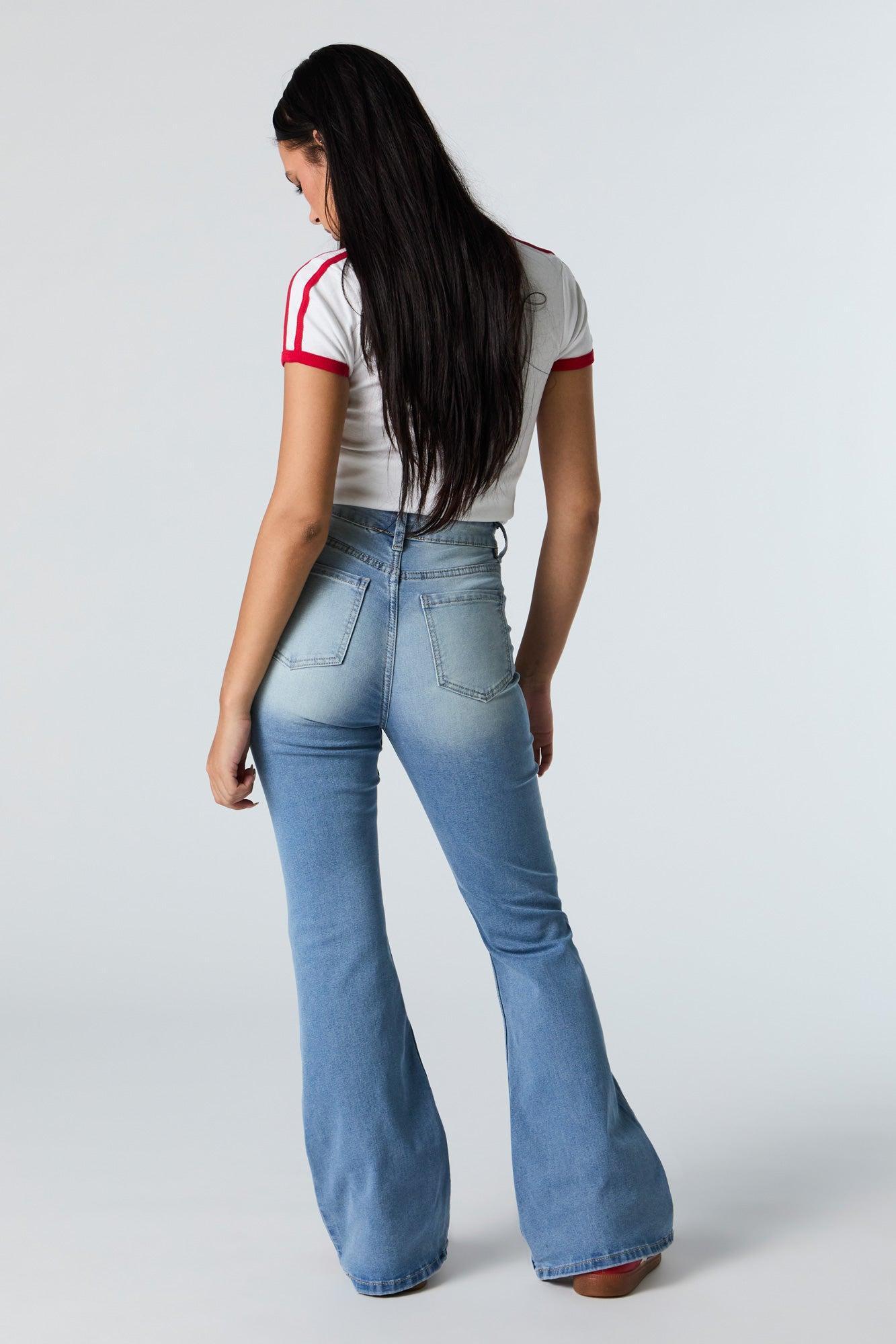 Medium Wash High Rise Flare Jean Female Product Image