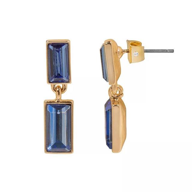 LC Lauren Conrad Gold Tone Rectangular Drop Earrings, Womens, Blue Product Image