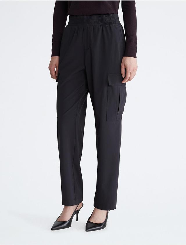 Calvin Klein Womens Modern Commute Straight Leg Cargo Pants - Black - XS Product Image