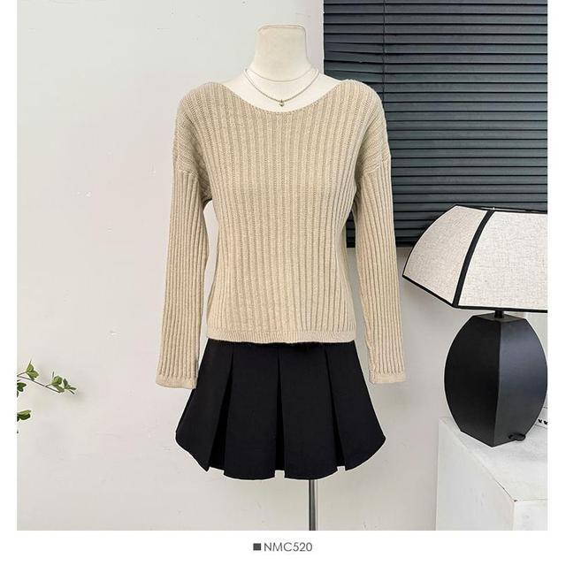 V-Neck Ribbed-Knit Top in 5 Colors Product Image