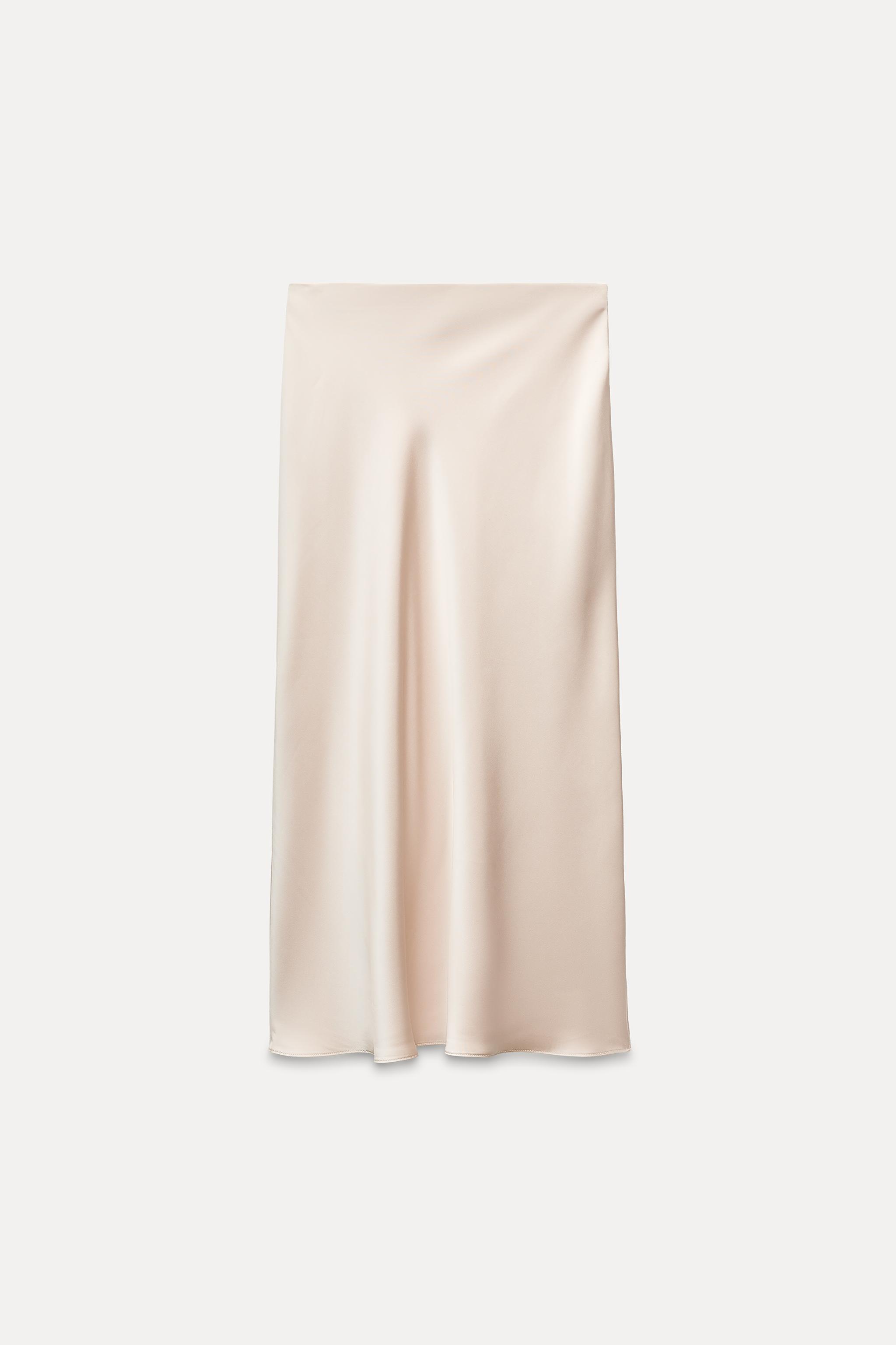 SATIN EFFECT MIDI SKIRT Product Image