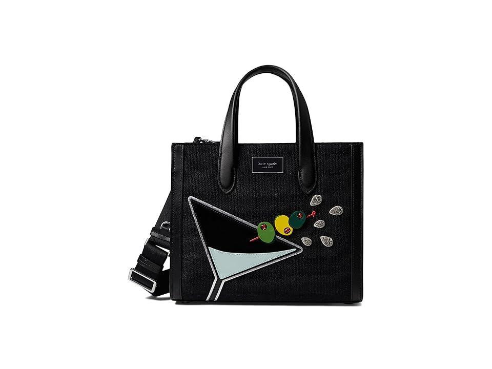 Kate Spade New York Manhattan Martini Embellished Fabric Small Tote Multi) Handbags Product Image