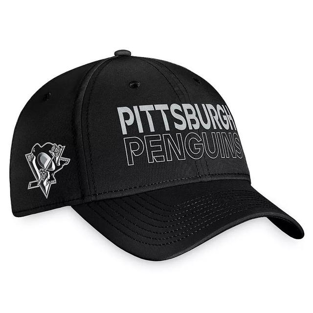 Mens Fanatics Black Pittsburgh Penguins Authentic Pro Road Flex Hat Product Image