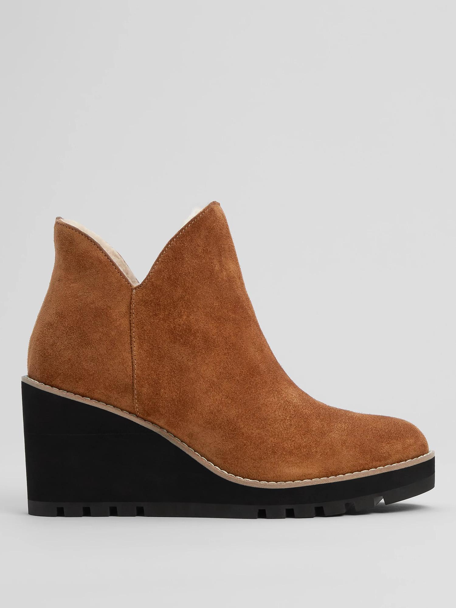 EILEEN FISHER Chalet Suede Wedge Bootiefemale Product Image