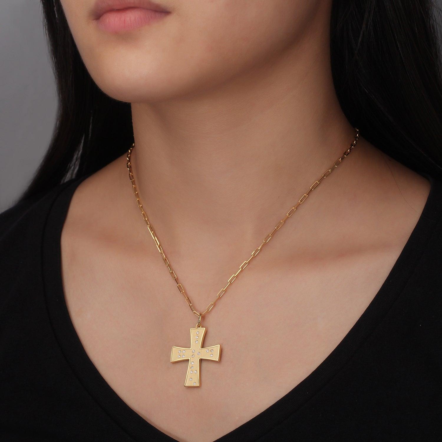 Touchstone Cross Faith/Family Necklace Gold Product Image